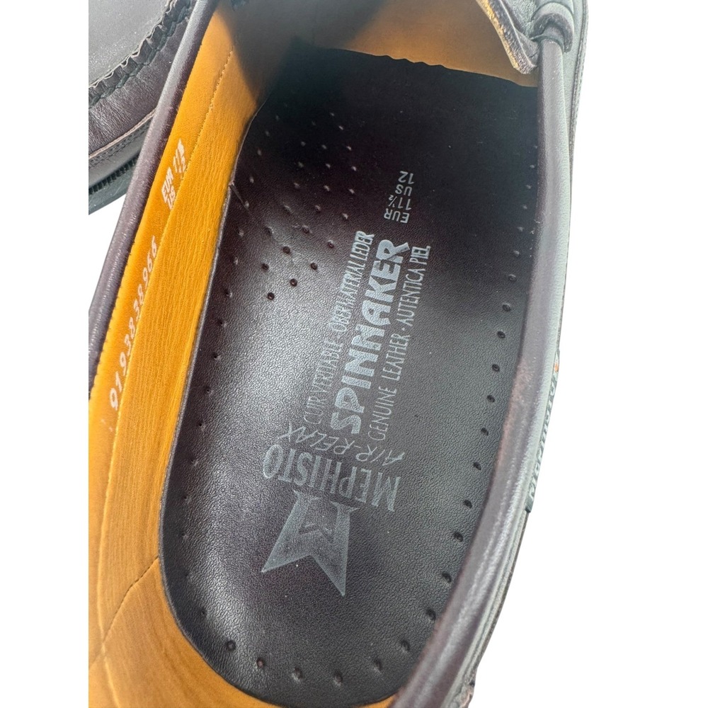 Mephisto Spinnaker Mens Dark Brown/Wine Leather Penny Loafers Air-Relax Shoes 12 - Picture 6 of 11